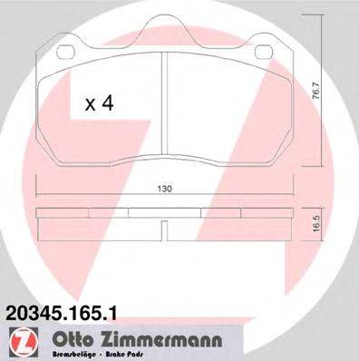 Комплект тормозных колодок, дисковый тормоз ZIMMERMANN 24974