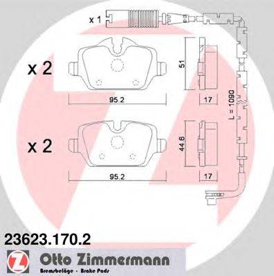 Комплект тормозных колодок, дисковый тормоз ZIMMERMANN 23623.170.2