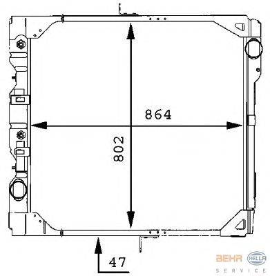 Радиатор, охлаждение двигателя BEHR 09344