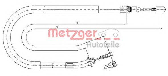 Трос, стояночная тормозная система METZGER 10.9874