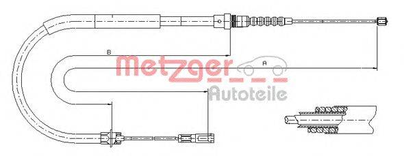 Трос, стояночная тормозная система METZGER 11.6026