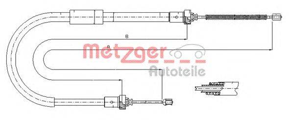 Трос, стояночная тормозная система METZGER 11.6662