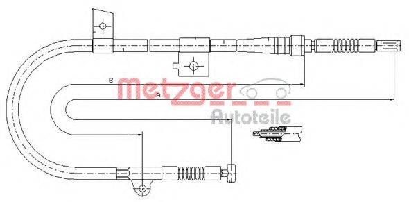 Трос, стояночная тормозная система METZGER 17.0215