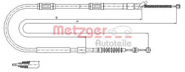 Трос, стояночная тормозная система METZGER 17.1041