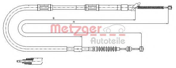 Трос, стояночная тормозная система METZGER 17.1042