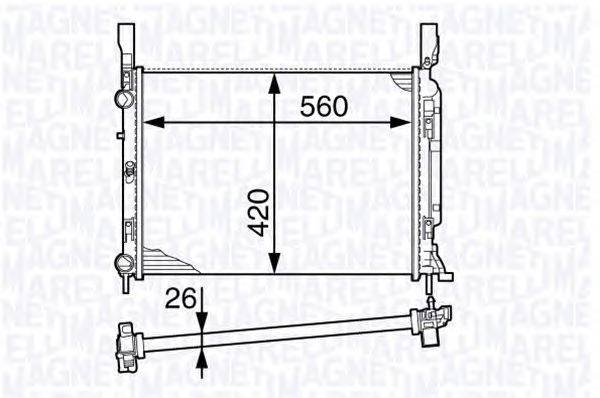 Радиатор, охлаждение двигателя MAGNETI MARELLI 350213142600