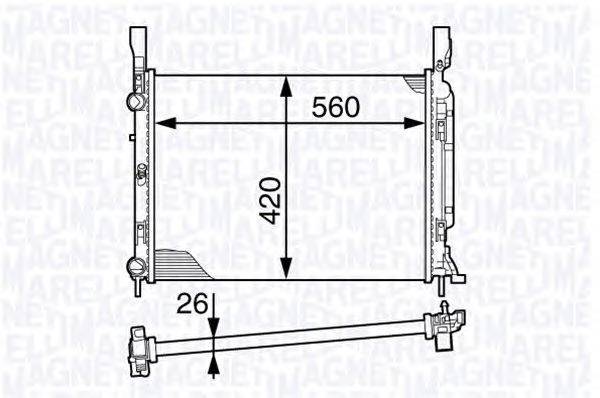 Радиатор, охлаждение двигателя MAGNETI MARELLI 350213142700