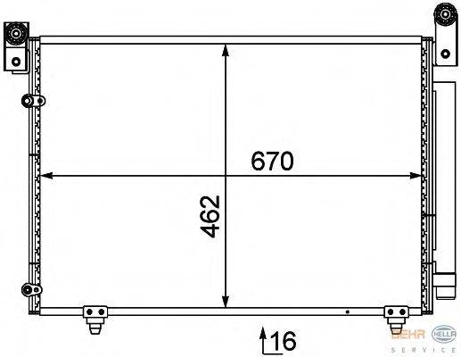 Конденсатор, кондиционер BEHR HELLA SERVICE 8FC 351 303-741