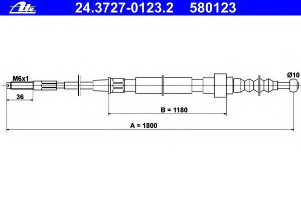 Трос, стояночная тормозная система ATE 24.3727-0123.2