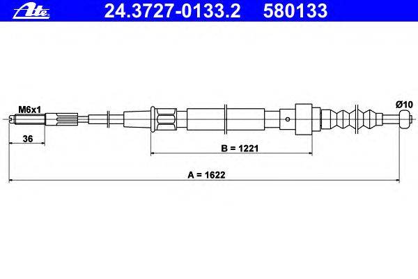 Трос, стояночная тормозная система ATE 24.3727-0133.2