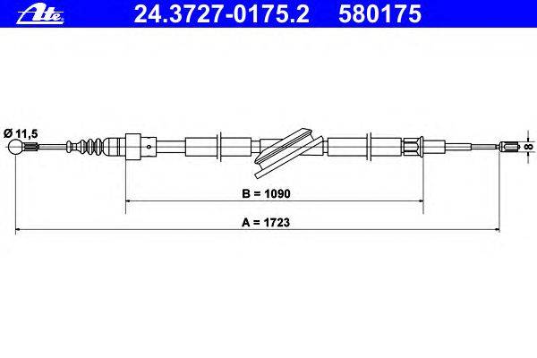 Трос, стояночная тормозная система ATE 24.3727-0175.2