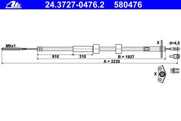 Трос, стояночная тормозная система COFLE 109473