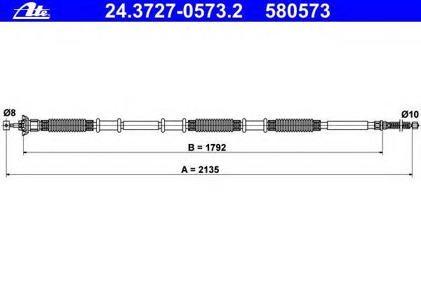 Трос, стояночная тормозная система ATE 24.3727-0573.2