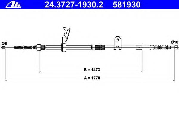 Трос, стояночная тормозная система ATE 24.3727-1930.2
