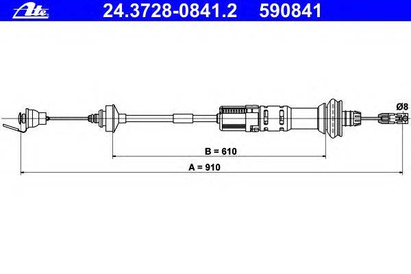 Трос, управление сцеплением ATE 24.3728-0841.2