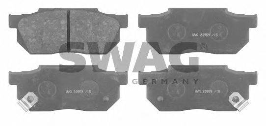 Комплект тормозных колодок, дисковый тормоз SWAG 85916299