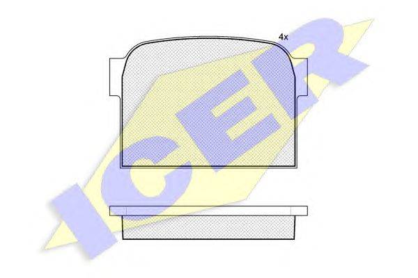 Комплект тормозных колодок, дисковый тормоз ICER 150763