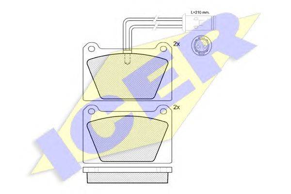 Комплект тормозных колодок, дисковый тормоз ICER 20754