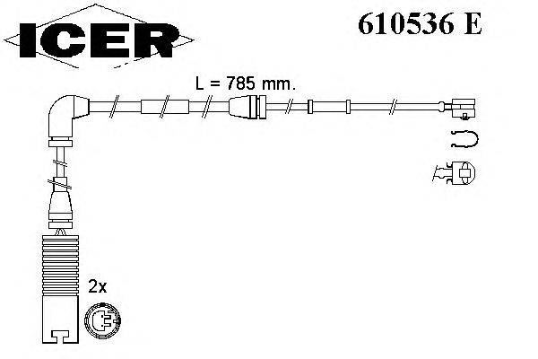 Сигнализатор, износ тормозных колодок ICER 610536 E