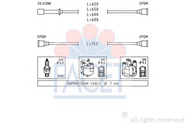 Комплект проводов зажигания FACET 47020