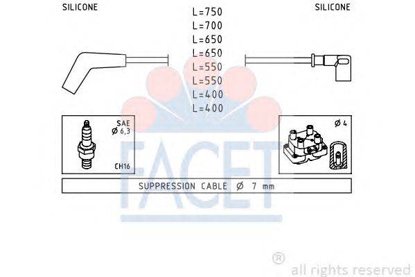 Комплект проводов зажигания FACET 47107