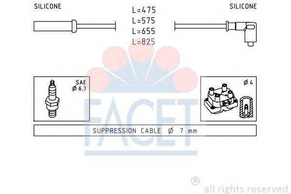 Комплект проводов зажигания FACET 48494