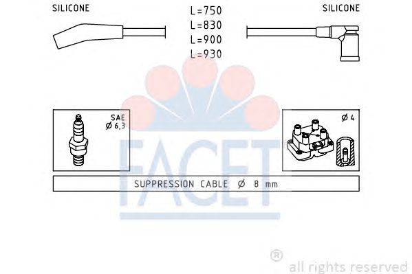 Комплект проводов зажигания FACET 49568