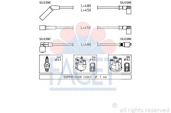 Комплект проводов зажигания FACET 49634