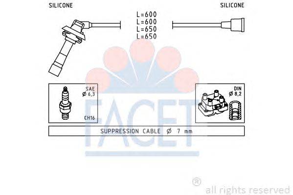 Комплект проводов зажигания FACET 49795