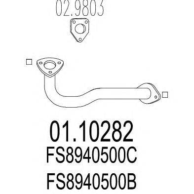 Труба выхлопного газа MTS 01.10282