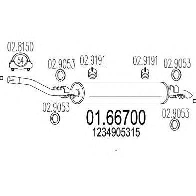Глушитель выхлопных газов конечный MTS 01.66700