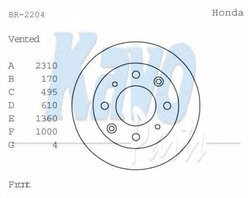Тормозной диск KAVO PARTS BR-2204
