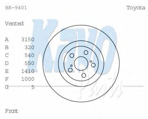 Тормозной диск KAVO PARTS BR-9401