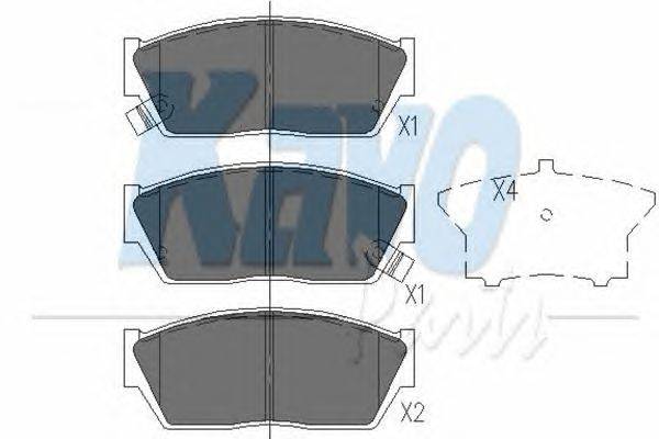 Комплект тормозных колодок, дисковый тормоз KAVO PARTS KBP-2016