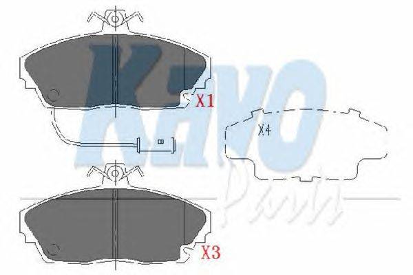 Комплект тормозных колодок, дисковый тормоз KAVO PARTS KBP-2019