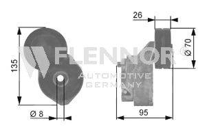 Натяжной ролик, поликлиновой  ремень FLENNOR FA26994