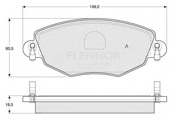 Комплект тормозных колодок, дисковый тормоз FLENNOR FB210550
