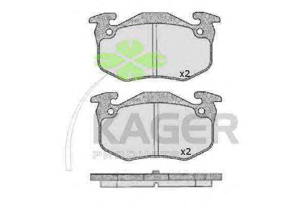 Комплект тормозных колодок, дисковый тормоз KAGER 35-0145