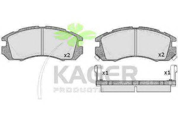 Комплект тормозных колодок, дисковый тормоз KAGER 35-0651