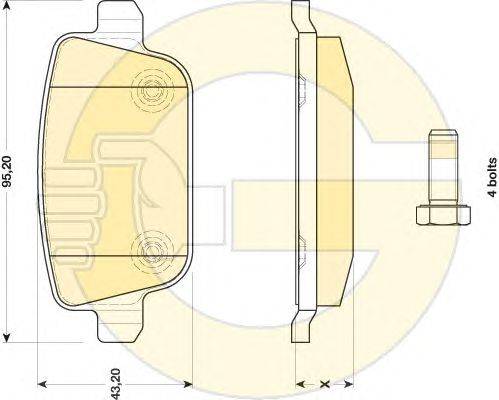 Комплект тормозных колодок, дисковый тормоз FORD 1477803