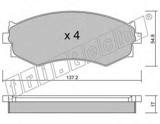 Комплект тормозных колодок, дисковый тормоз fri.tech. 21526