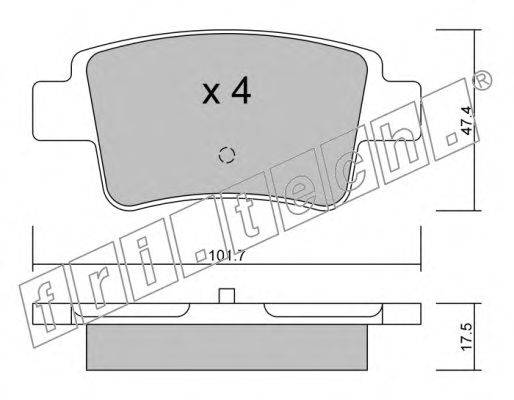 Комплект тормозных колодок, дисковый тормоз fri.tech. 721.0