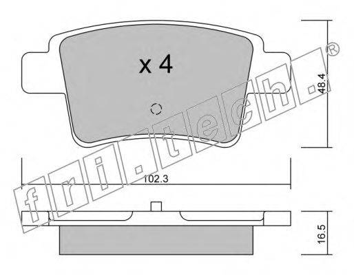 Комплект тормозных колодок, дисковый тормоз fri.tech. 8170