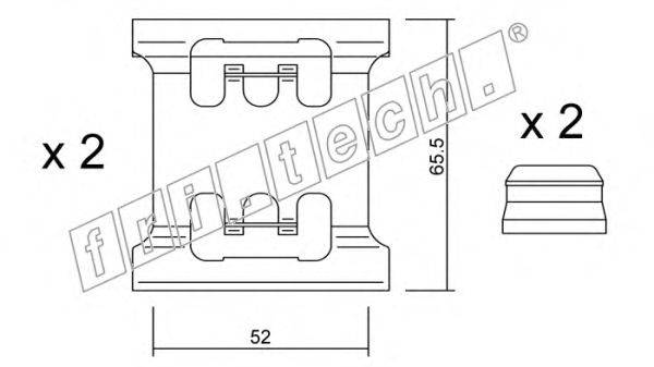 Комплектующие, колодки дискового тормоза fri.tech. KIT.065