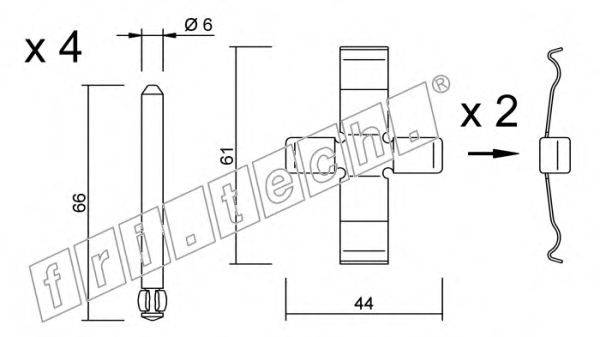 Комплектующие, колодки дискового тормоза fri.tech. KIT.088