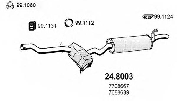 Средний / конечный глушитель ОГ ASSO 248003