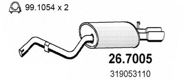 Глушитель выхлопных газов конечный ASSO 267005