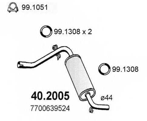 Предглушитель выхлопных газов ASSO 40.2005