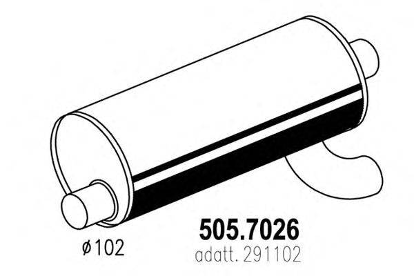 Средний / конечный глушитель ОГ ASSO 505.7026