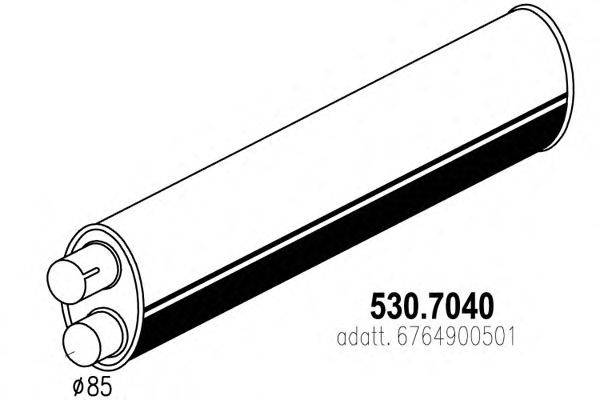 Средний / конечный глушитель ОГ ASSO 530.7040